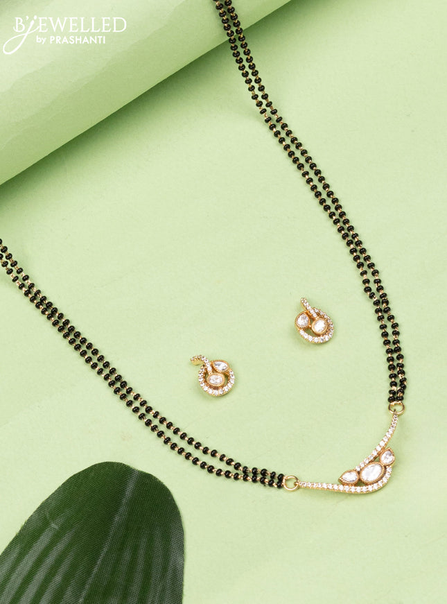 Mangalsutra with kundan and cz stones