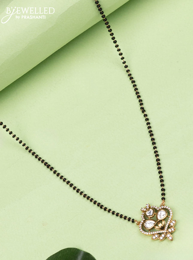 Mangalsutra with kundan and cz stones