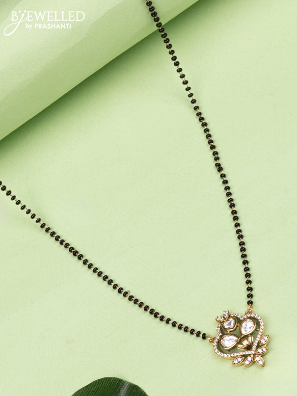 Mangalsutra with kundan and cz stones