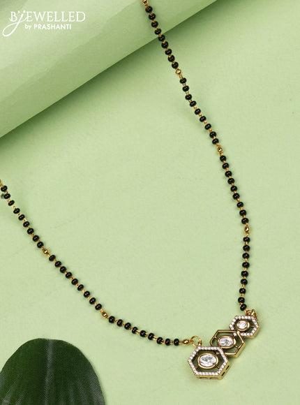 Mangalsutra with kundan and cz stones without earrings