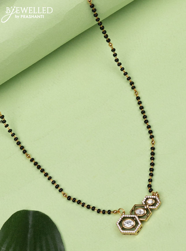 Mangalsutra with kundan and cz stones without earrings