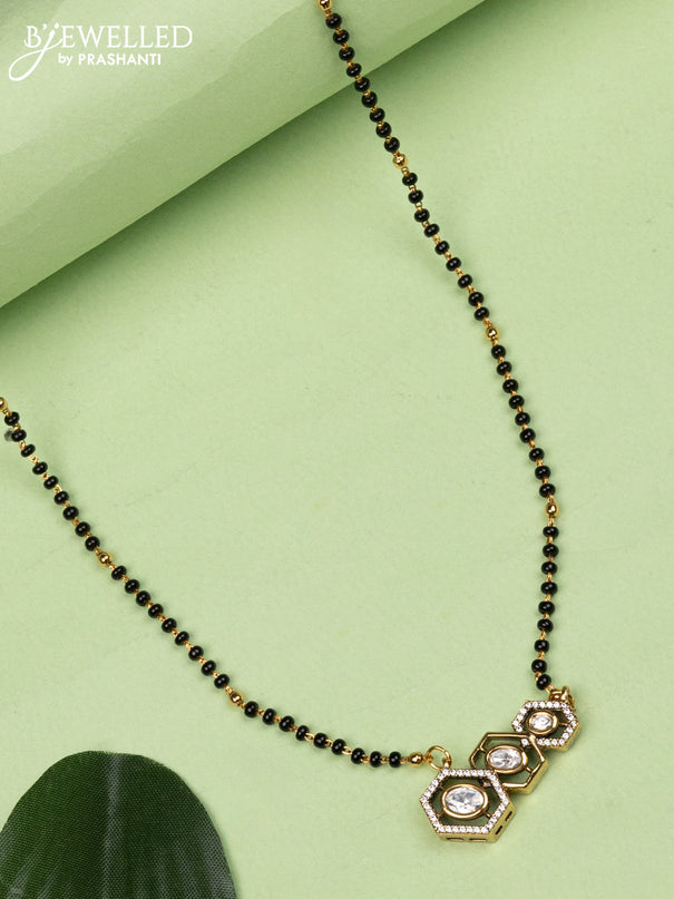 Mangalsutra with kundan and cz stones without earrings