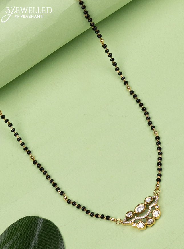 Mangalsutra with kundan and cz stones without earrings