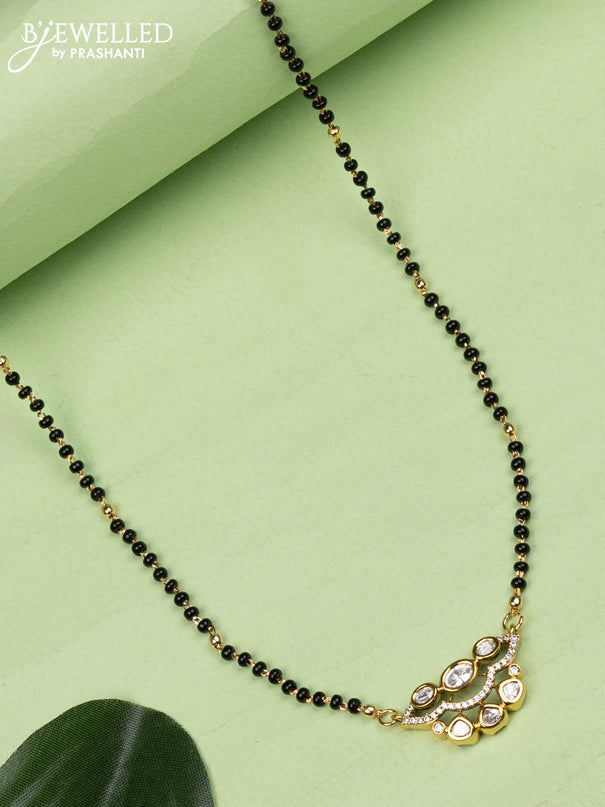 Mangalsutra with kundan and cz stones without earrings