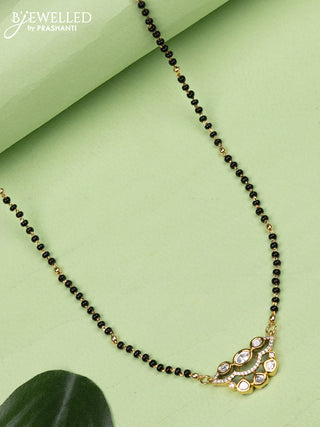 Mangalsutra with kundan and cz stones without earrings