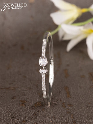 Bracelets with cz stones in silver finish