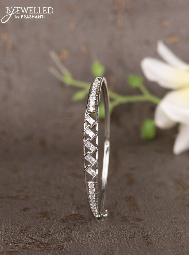 Bracelets with cz stones in silver finish