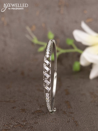 Bracelets with cz stones in silver finish