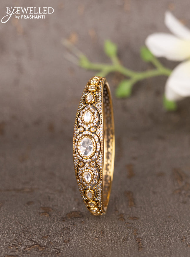 Bracelets with kundan and cz stones in gold finish