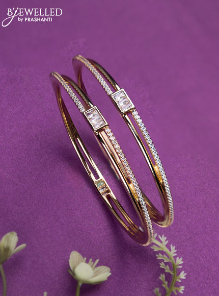 Bangles with cz stones in gold finish