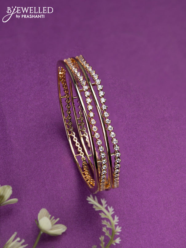 Bangles with cz stones in gold finish