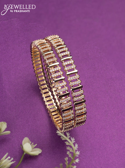 Bangles with cz stones in gold finish