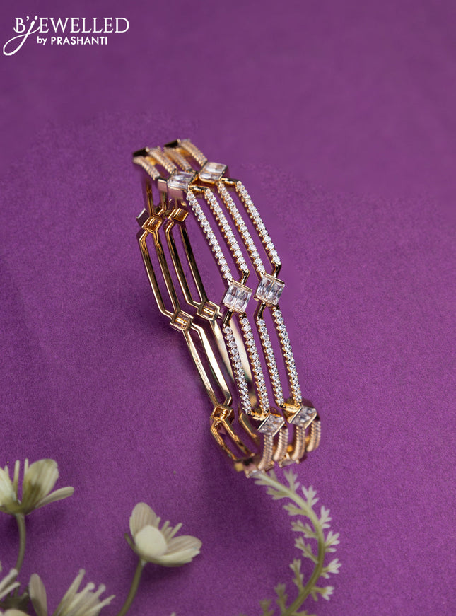 Bangles with cz stones in gold finish