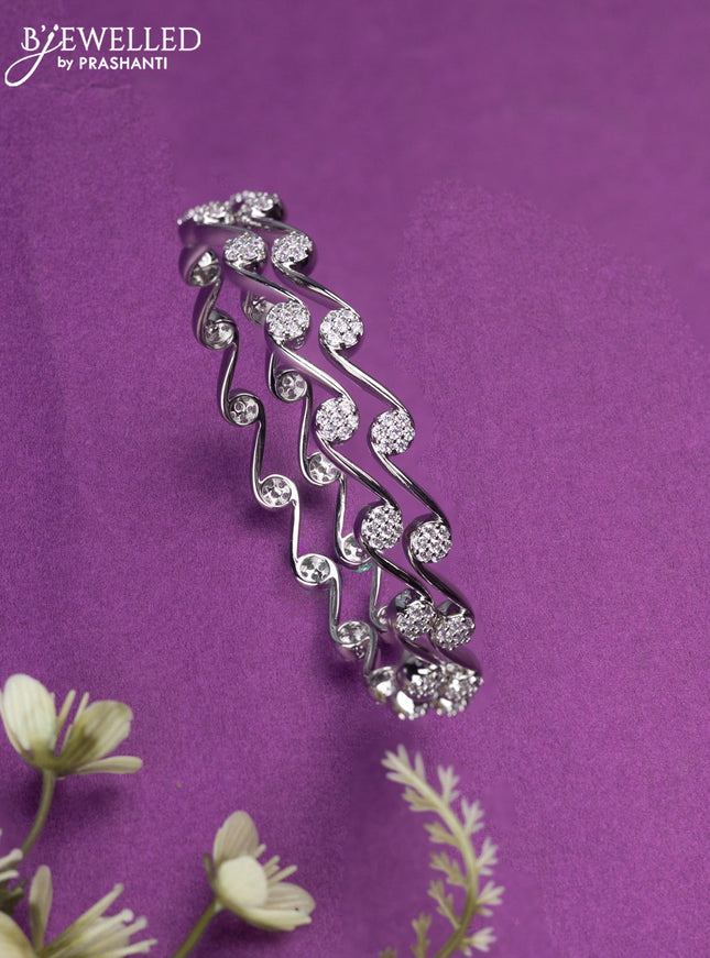 Bangles with cz stones in silver finish