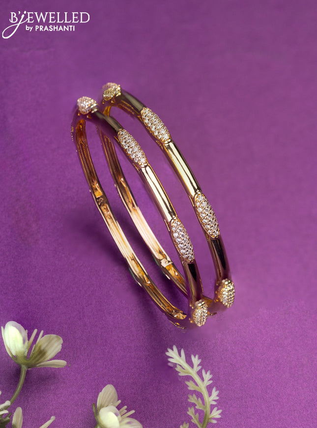 Bangles with cz stones in gold finish