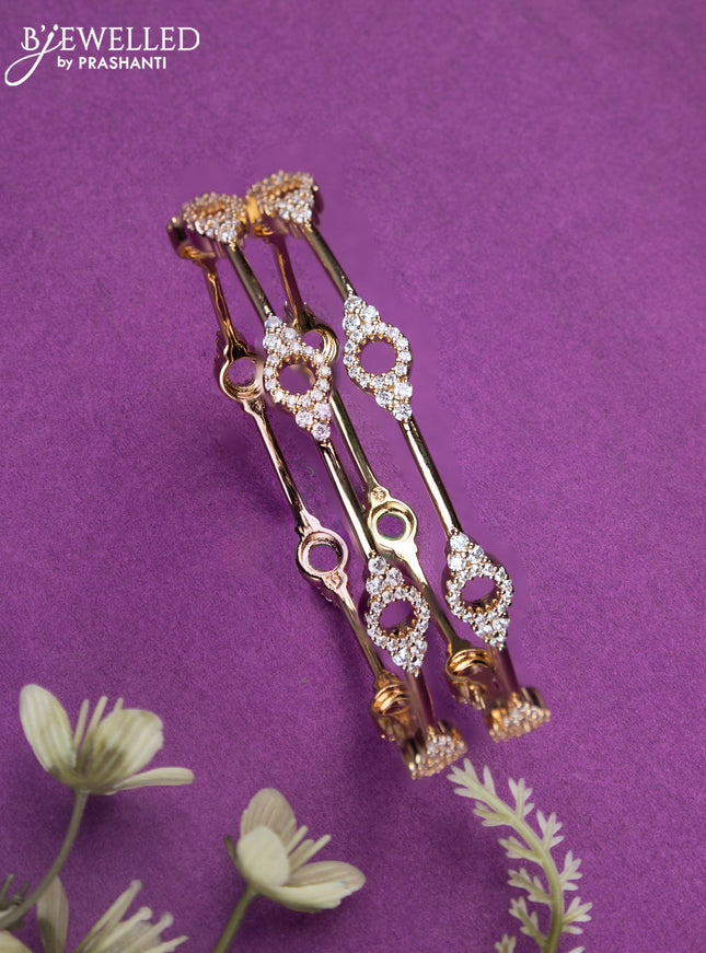 Bangles with cz stones in gold finish