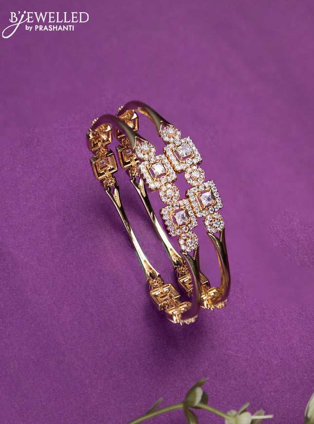 Bangles with cz stones in gold finish