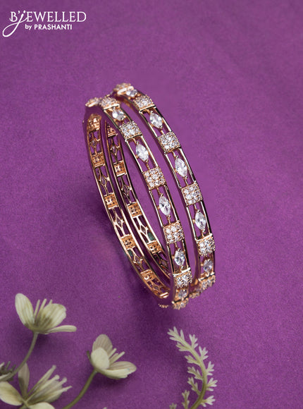 Bangles with cz stones in rose gold finish