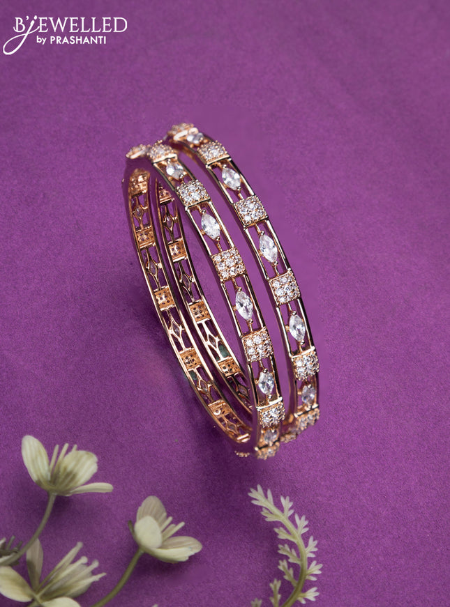 Bangles with cz stones in rose gold finish