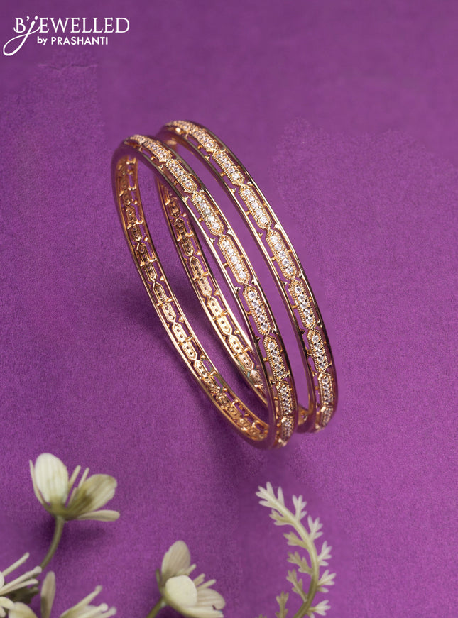 Bangles with cz stones in gold finish