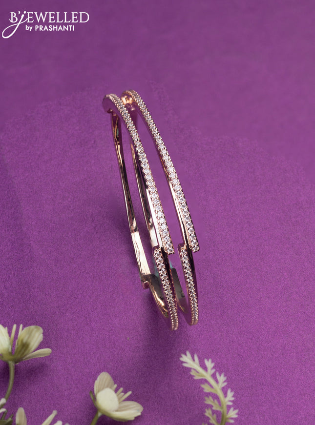 Bangles with cz stones in rose gold finish