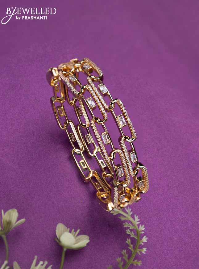 Bangles with cz stones in gold finish