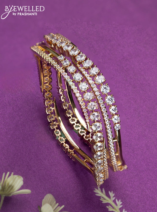 Bangles with cz stones in gold finish