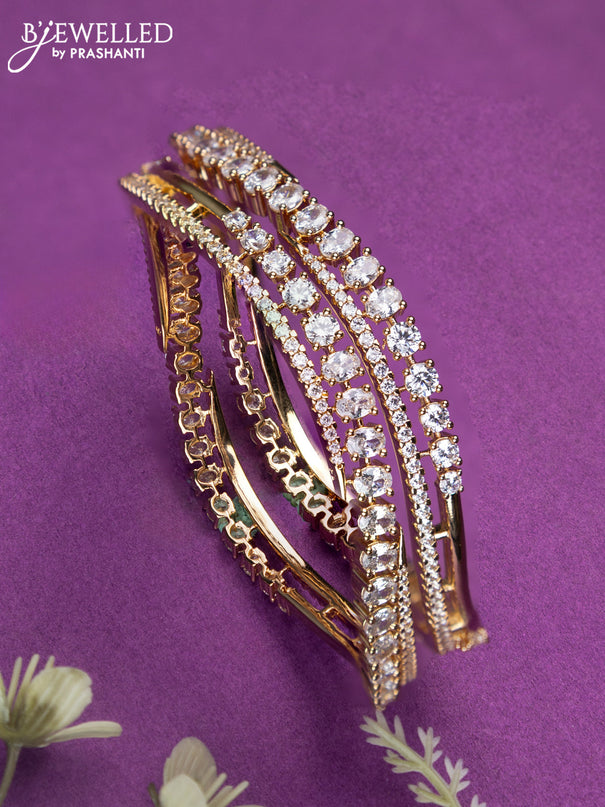 Bangles with cz stones in gold finish