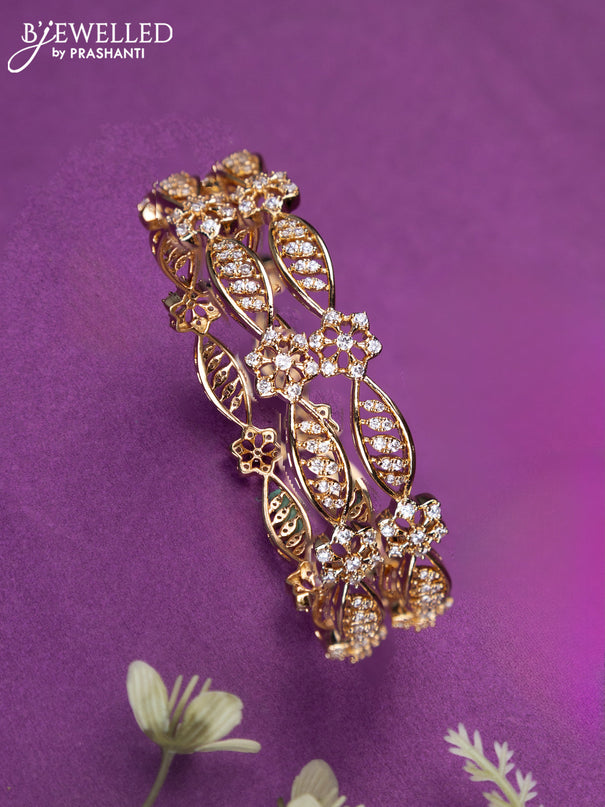Bangles with cz stones in gold finish