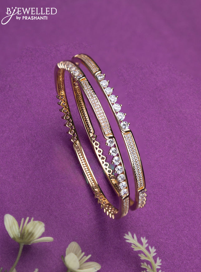 Bangles with cz stones in gold finish