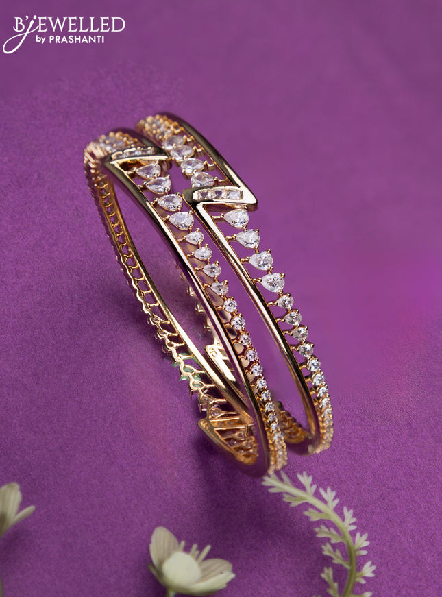 Bangles with cz stones in gold finish