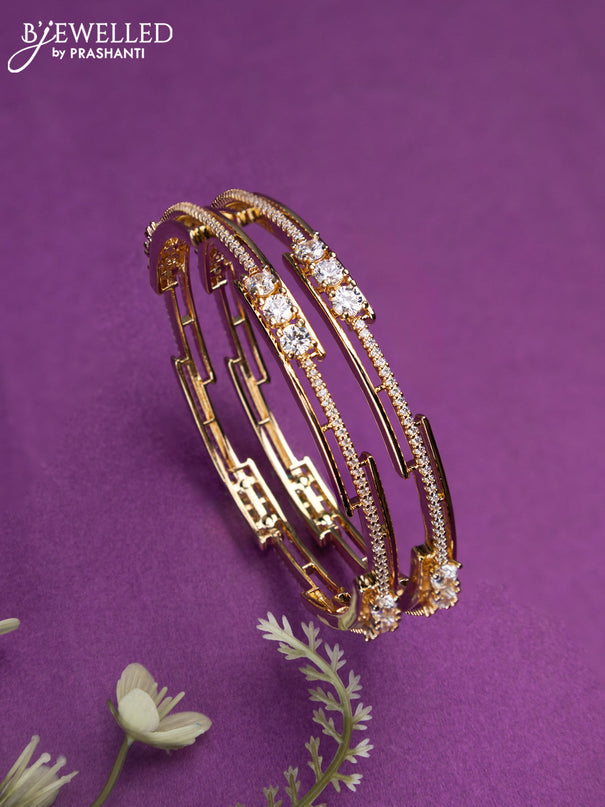 Bangles with cz stones in gold finish