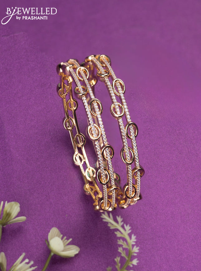 Bangles with cz stones in gold finish