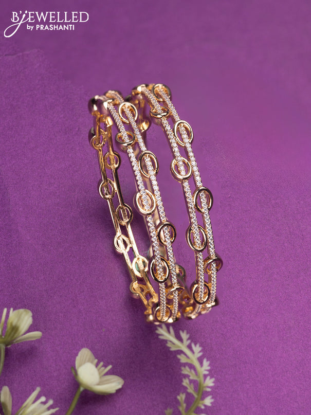 Bangles with cz stones in gold finish