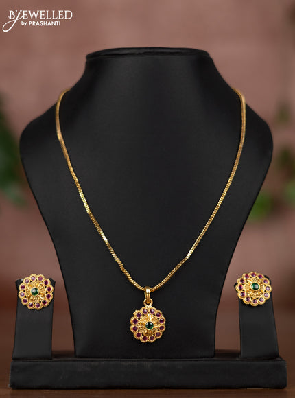 Antique chain with kemp stones pendant