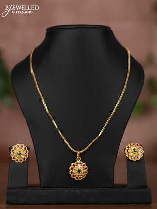 Antique chain with kemp stones pendant