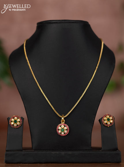 Antique chain with kemp and kundan stones pendant