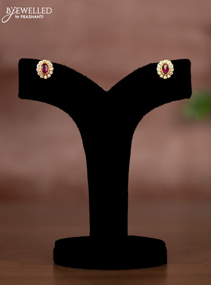 Antique chain with ruby and cz stones pendant