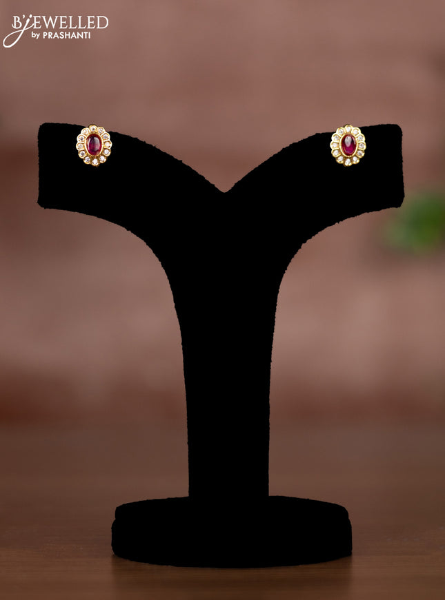 Antique chain with ruby and cz stones pendant