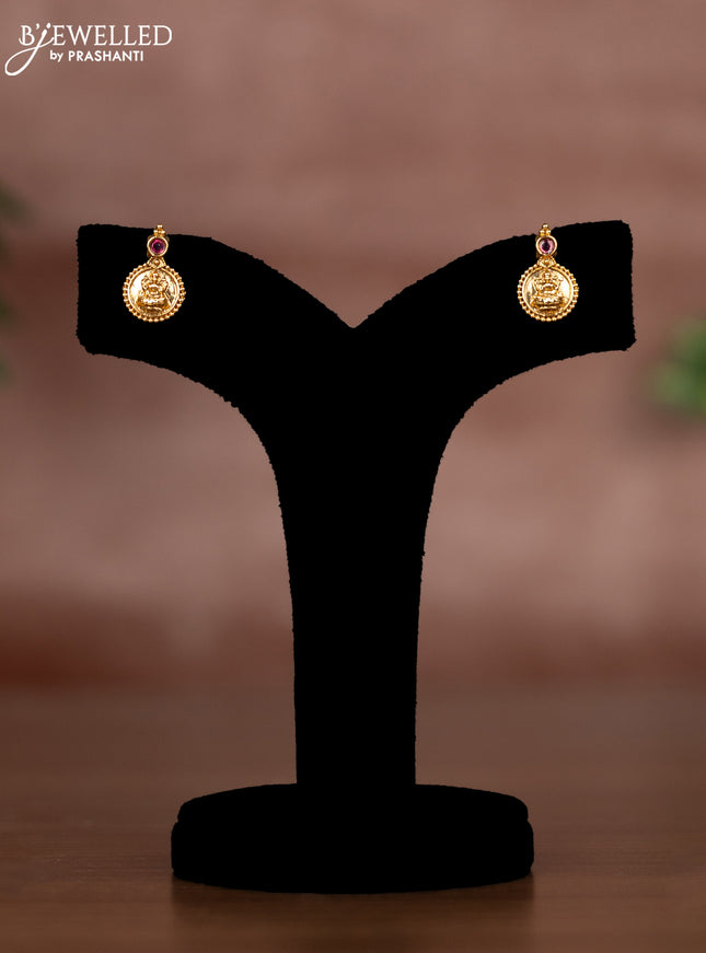 Antique chain with lakshmi pendant and ruby stone