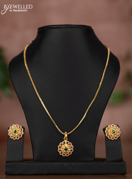 Antique chain with kemp stones pendant