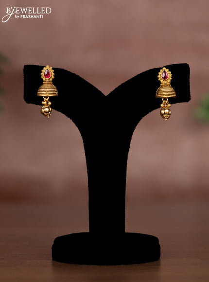 Antique double layer chain with ruby stone