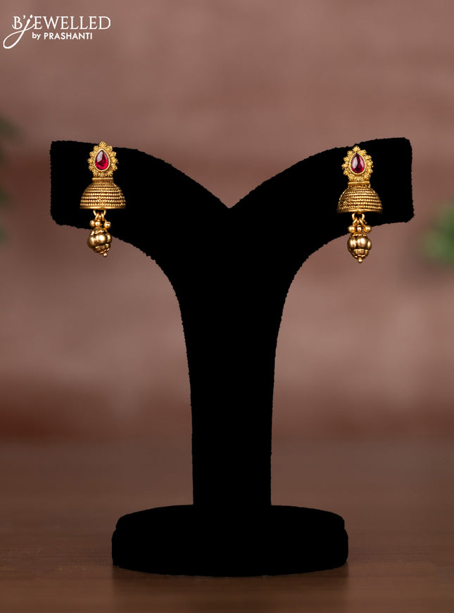 Antique double layer chain with ruby stone