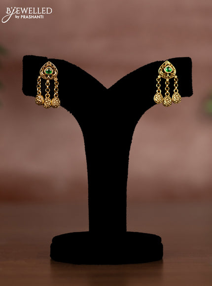 Antique chain with green jadau stones and hangings