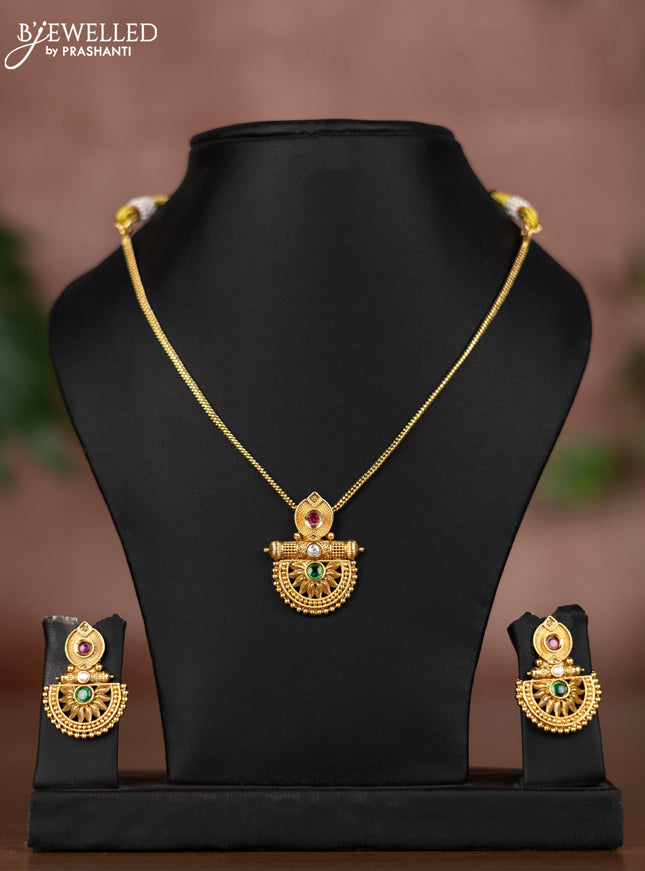 Antique chain with kemp and kundan stones