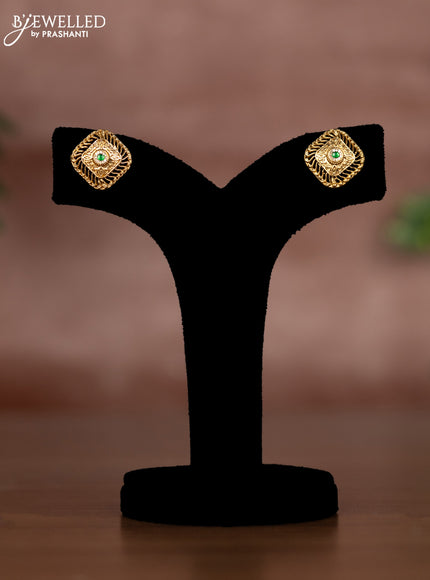 Antique chain with emerald and cz stones