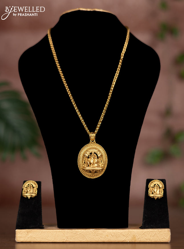 Antique chain with radha krishna pendant