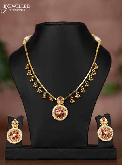 Antique chain with ruby and kundan stones