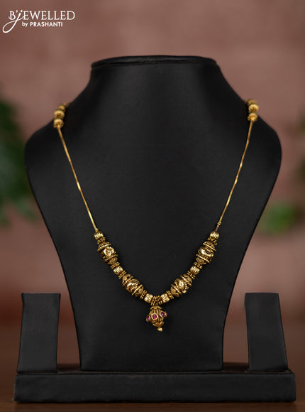 Antique chain with ruby stone