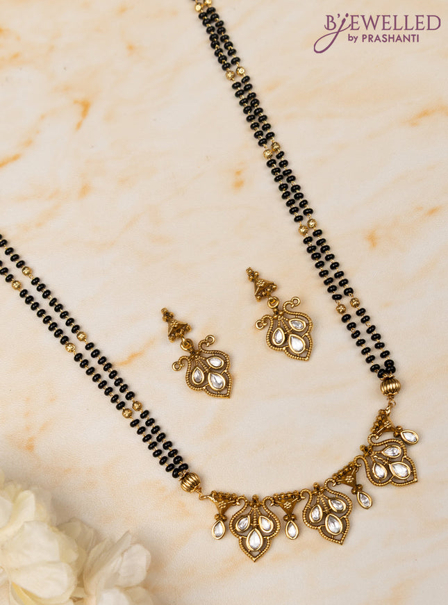 Mangalsutra double layer with kundan stones